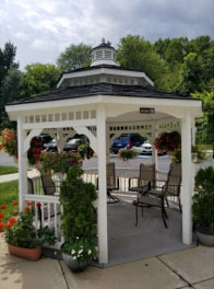 outdoor gazebo and chairs