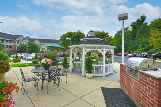 outdoor gazebo and seating areas